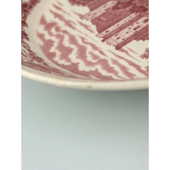 Royal Swan Historic Castle Bundle of 3 Bowls Saucer Red Transferware VTG England - Picture 12 of 16